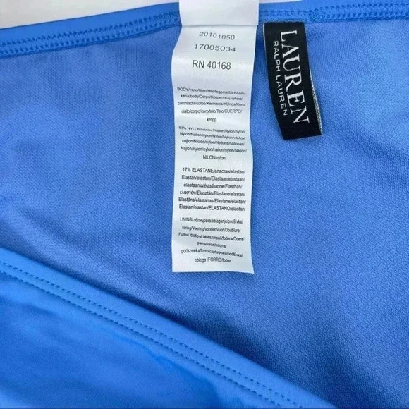 Lauren Ralph Lauren Sky Blue Beach Club Solid Hipster Swim Bottoms - Picture 8 of 8